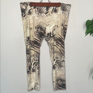 Guess Brown and Cream Animal Print Leggings